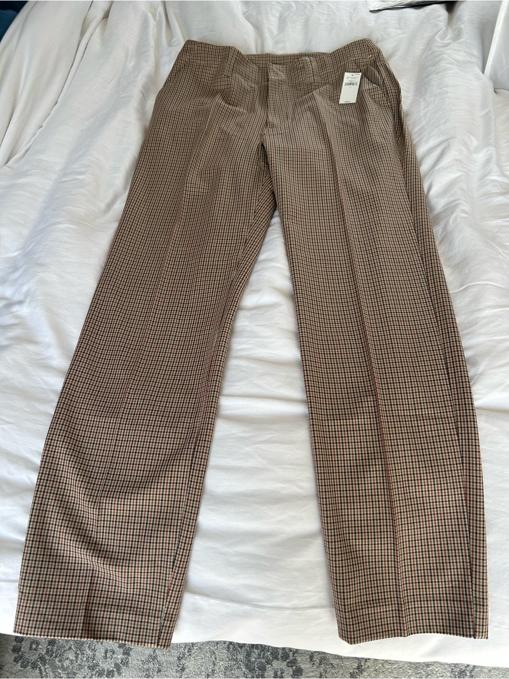 Ladies Plaid Dress Pants – Brown Check